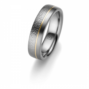 Tantalumring mit Goldeinlage, außergewöhnlich, einzigartig, meisterlich gestaltet