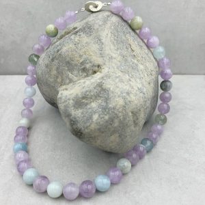Aquamarin und Amethyst Kette