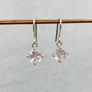 Silber Ohrhänger mit Rosaquarz