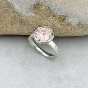 Silber Ring mit Rosaquarz