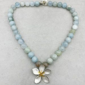 Frangipani Aquamarin Collier