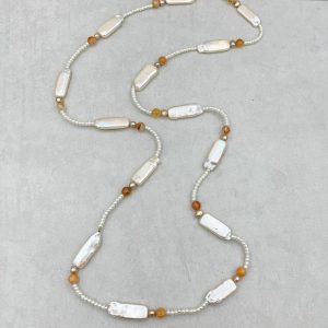 Lange Perlkette "Savanna"