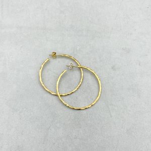 "Twig" Creole Medium Silber vergoldet