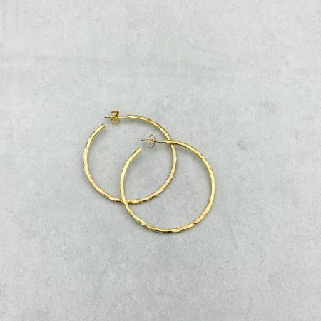 "Twig" Creole Medium Silber vergoldet