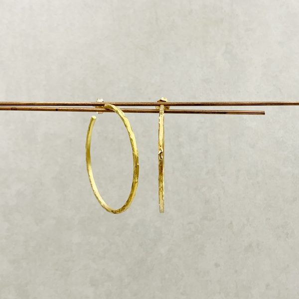 "Twig" Creole Medium Silber vergoldet – Bild 5