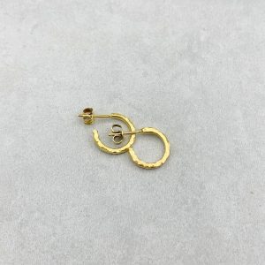 "Twig" Creole Mini Silber vergoldet