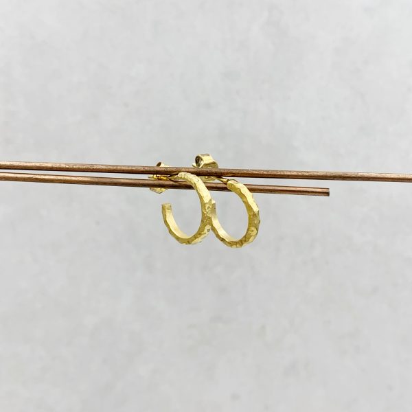 "Twig" Creole Mini Silber vergoldet – Bild 3
