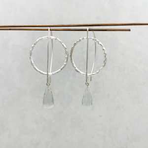 "Twig" Ohrhänger Silber mit Quarz Pampel