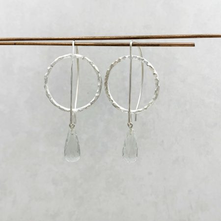 "Twig" Ohrhänger Silber mit Quarz Pampel