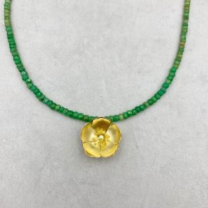 Butterblume Smaragd Collier - Unikat