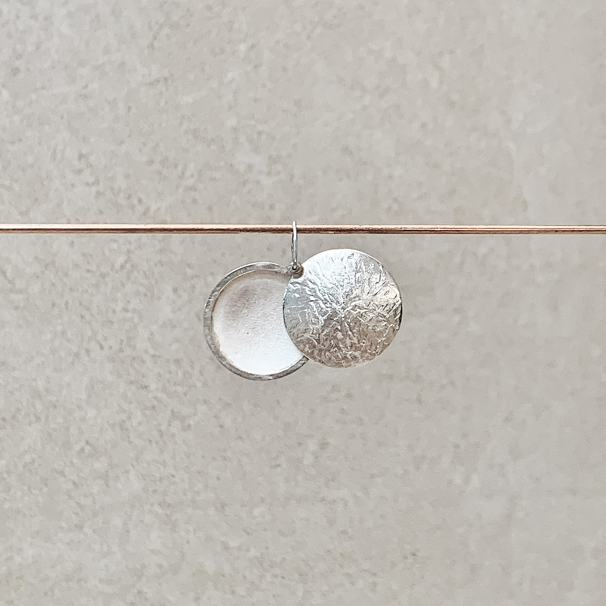 Weißgold Medaillon - "Struktur" – Bild 4