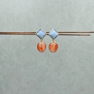 Chalcedon-Korall-Ohrhänger