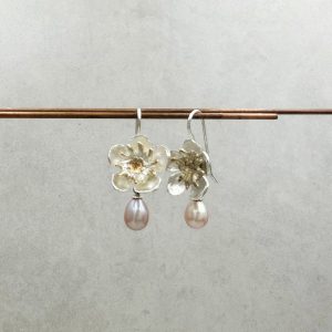 Kirschblüten Ohrhänger mit Perle