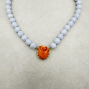 Chalcedon-Korall-Collier